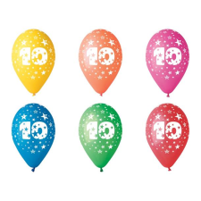N/A Léggömb 26cm - 10-es szám (5db) (11-PRINT10) party kellék