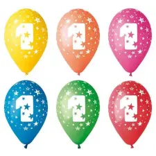 N/A Léggömb 26cm - 1-es szám (5db) party kellék