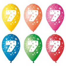 N/A Léggömb 26cm - 7-es szám (5db) party kellék