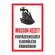 N/A Mosson kezet! fertõzésveszély elkerülése érdekében! (DKRF-FER-2488-3) információs címke