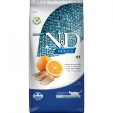  N&amp;D Cat Ocean hering &amp; narancs adult 10kg macskaeledel