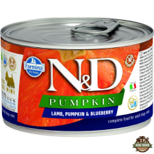 N&amp;D Pumpkin Dog konzerv bárány &amp; áfonya sütőtökkel adult mini 140gr kutyaeledel