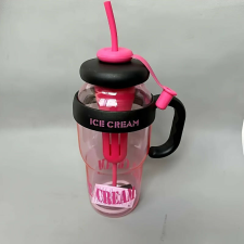 Nagy kapacitású 1200 ml-es műanyag sport vizespalack fogantyúval és szívószállal kulacs, kulacstartó