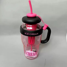 Nagy kapacitású 1200 ml-es műanyag sport vizespalack rózsavörös konyhai eszköz