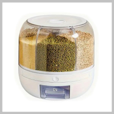  Nagy Kapacitású Konyhai  Forgó Tárolóedény Fedéllel fehér KD324698-3 papírárú, csomagoló és tárolóeszköz