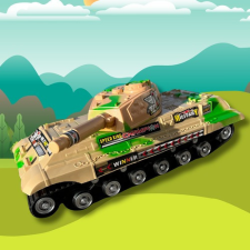 Nagy lendkerekes harckocsi, tank - barna autópálya és játékautó