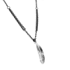  Nagy Madártoll medál fekete nyaklánccal, ezüst színű