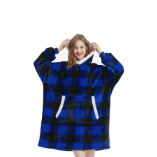  Nagy méretű meleg pulóver takaró - Kék kockás lakástextília