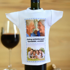 NagyAjándék Borosüveg póló 2 fényképpel egyedi ajándék