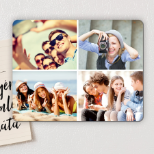 NagyAjándék Egyedi fa hűtőmágnes 4 fényképpel hűtőmágnes