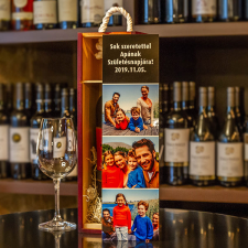 NagyAjándék Fényképes borosüvegdoboz 3 képpel egyedi ajándék