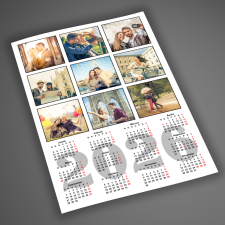 NagyAjándék Fényképes naptár, A4 - 9 fényképpel egyedi ajándék