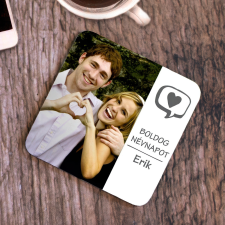 NagyAjándék Fényképes poháralátét szívecskével egyedi ajándék