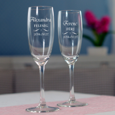NagyAjándék Férj-Feleség pezsgőspoharak egyedi ajándék