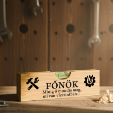 NagyAjándék Főnök feliratos bambusz vízmérték – humoros ajándék férfiaknak egyedi ajándék