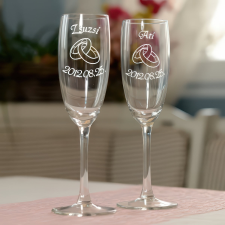 NagyAjándék Gyűrűs pezsgőspoharak egyedi ajándék