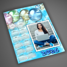 NagyAjándék Lufis fényképes naptár, A4 egyedi ajándék