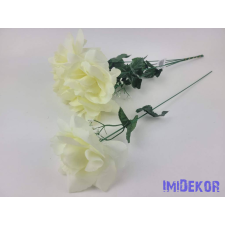 Nagyfejű szálas selyem rózsa 51 cm - Krém dekorációs kellék