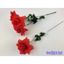  Nagyfejű szálas selyem rózsa 51 cm - Piros dekoráció