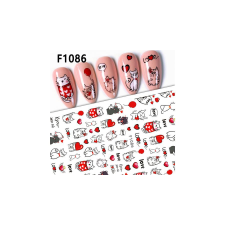 Nagyker 2. Körömmatrica - F1086 Love Valentin körömdíszítő