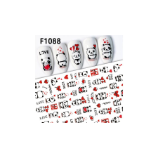 Nagyker 2. Körömmatrica - F1088 Love Valentin körömdíszítő
