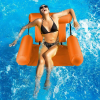  Nagyon kényelmes, nagy méretű, felfújható medence fotel - narancssárga, ideális pihenéshez a vízen