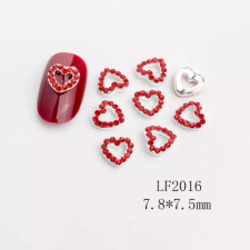 Nail-Art Körömékszer - szív piros Love Valentin 1db #16 körömdíszítő