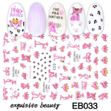 Nail-Art Körömmatrica - EB033 Rózsaszín párduc körömdíszítő