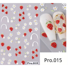 Nail-Art Körömmatrica - Pro.015 eper körömdíszítő