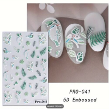 Nail-Art Körömmatrica - Pro.041 virág levél körömdíszítő