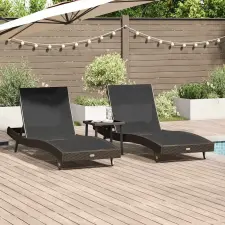  Napágyak 3 pcs Barna 40 x 40 x 40.5 cm polirattan kerti bútor