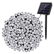 Napelem húr 200 led, 22 m, hideg fehér, távirányítóval karácsonyfa izzósor