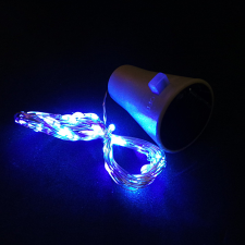  Napelemes LED-es borosüveg világítás - kék színű- 2m party kellék