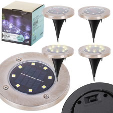 Napelemes leszúrható kerti lámpák 8 LED 4db, meleg fehér kültéri világítás