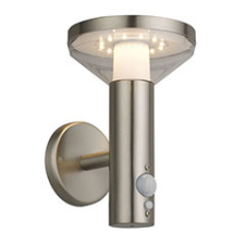  Napelemes oldalfali lámpa, mozgásérzékelővel (alumínium) 2W, meleg fehér kültéri világítás