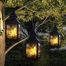  Napelemes retro lámpás-növénnyel kültéri világítás