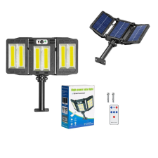 Napelemes tripla LED reflektor mozgásérzékelővel, távirányítóval - W785-786 (BBV) kültéri világítás