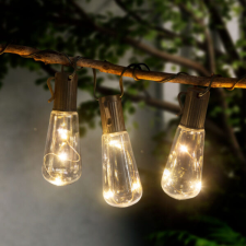 Napelemes Villanykörte alakú fényfüzér – 30 LED – 180 cm kültéri világítás