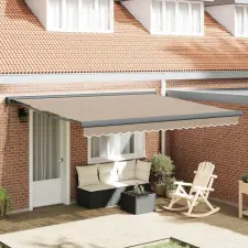  Napernyő Bézs 400 × 300 cm Pamut és Alumínium nyílászáró