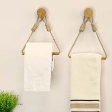NapiKütyü 2db fa törölközőtartó - falra akasztható papírtörlő tároló fürdőszoba kiegészítő