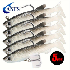 NapiKütyü 5db 8 cm-es puha horgászcsali horgokkal csali
