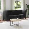  Nappali bútor szett 3 pcs Fekete Szövet