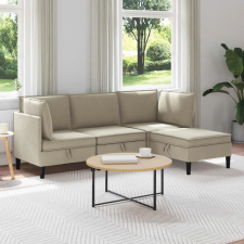  Nappali bútor szett 4 pcs Homokszín Szövet bútor