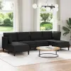 Nappali bútor szett 6 pcs Fekete Szövet