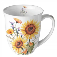  Napraforgó mintás porcelán bögre - 400ml bögrék, csészék