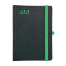  Naptár, tervező, A5, napi, TOPTIMER, "Nero", fekete-zöld határidőnapló