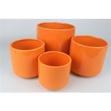 Narancssárga kerek kerámia virágcserép 13cm kerti tárolás