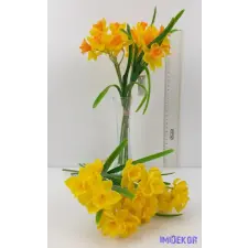  Nárcisz 5 szálas köteg 28cm - Napsárga dekorációs kellék