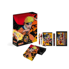 Naruto 5 db-os írószer szett dobozban tolltartó