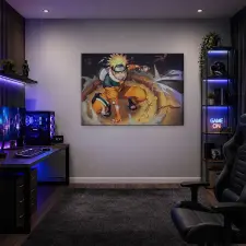  Naruto Uzumaki Kurama chakra köpenyben vászonkép dekoráció